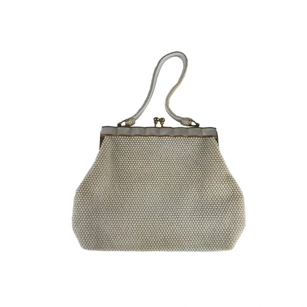 Womens White Glomesh Lightweight Inner Pocket Evening Bag Purse Size M - Picture 1 of 7